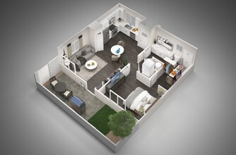 1 Bedroom, 1 Bathroom 132 floor plan